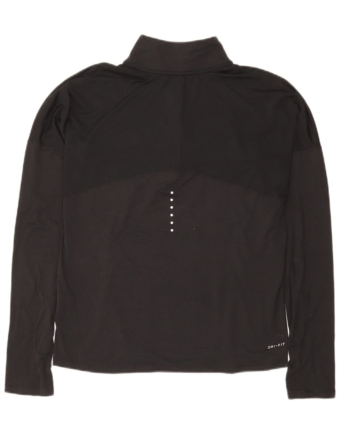 NIKE Womens Dri Fit Zip Neck Pullover Treino Top Reino Unido 10 Pequeno Preto