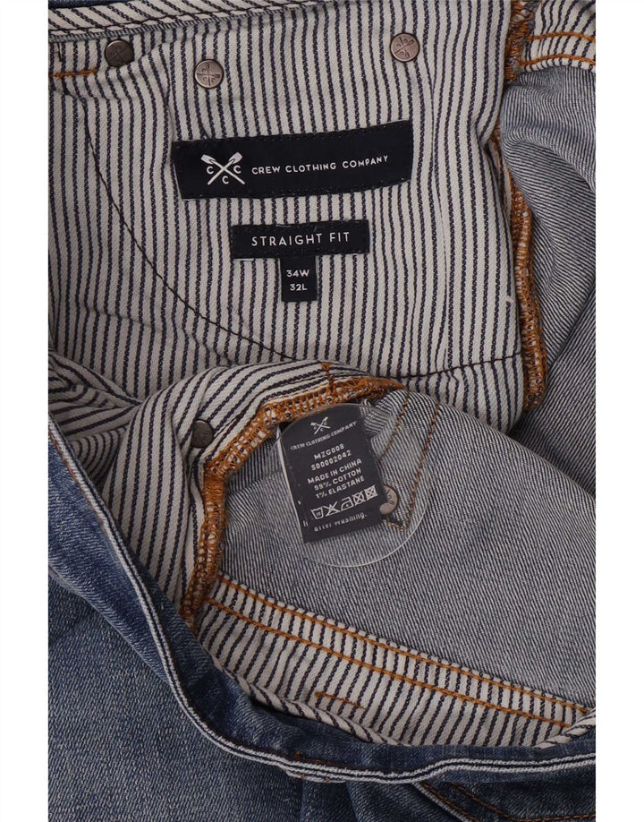 Crew Clothing Jeans reto feminino W34 L32 algodão azul