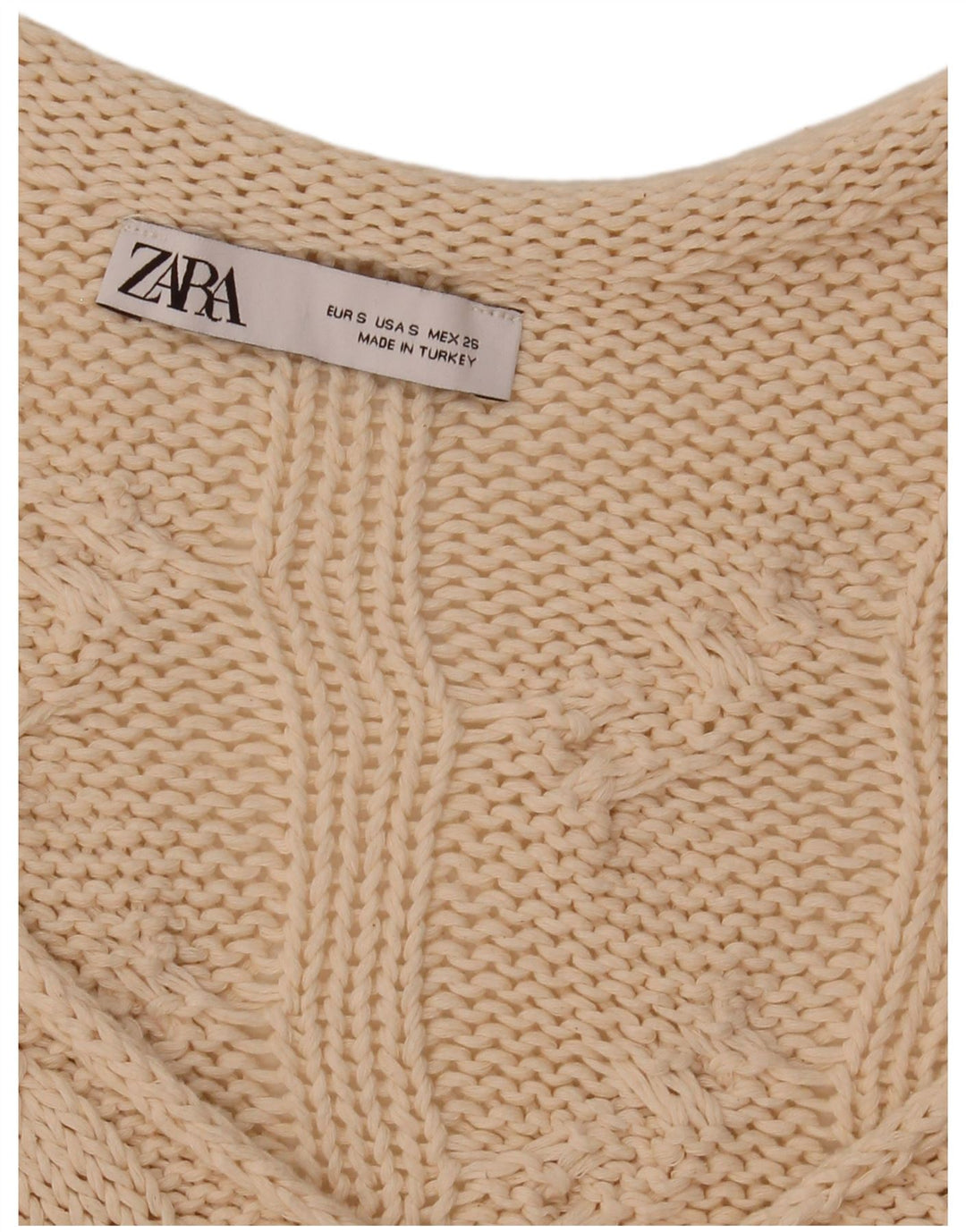 Zara suéter feminino oversized com decote em V Reino Unido 10 pequeno off white