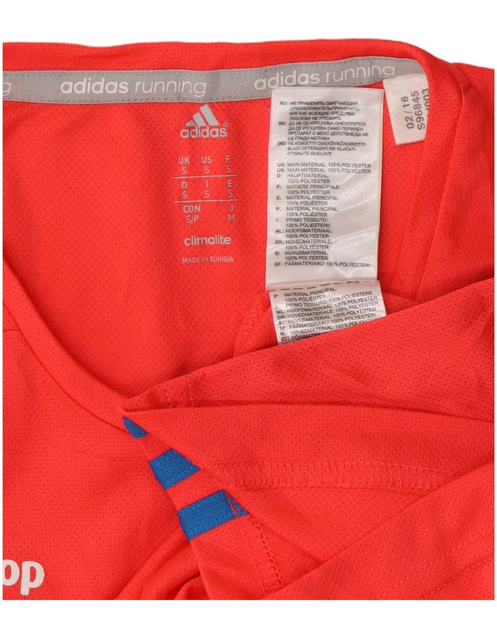 ADIDAS Mens Climalite Graphic T-Shirt Top Pequeno Poliéster Vermelho