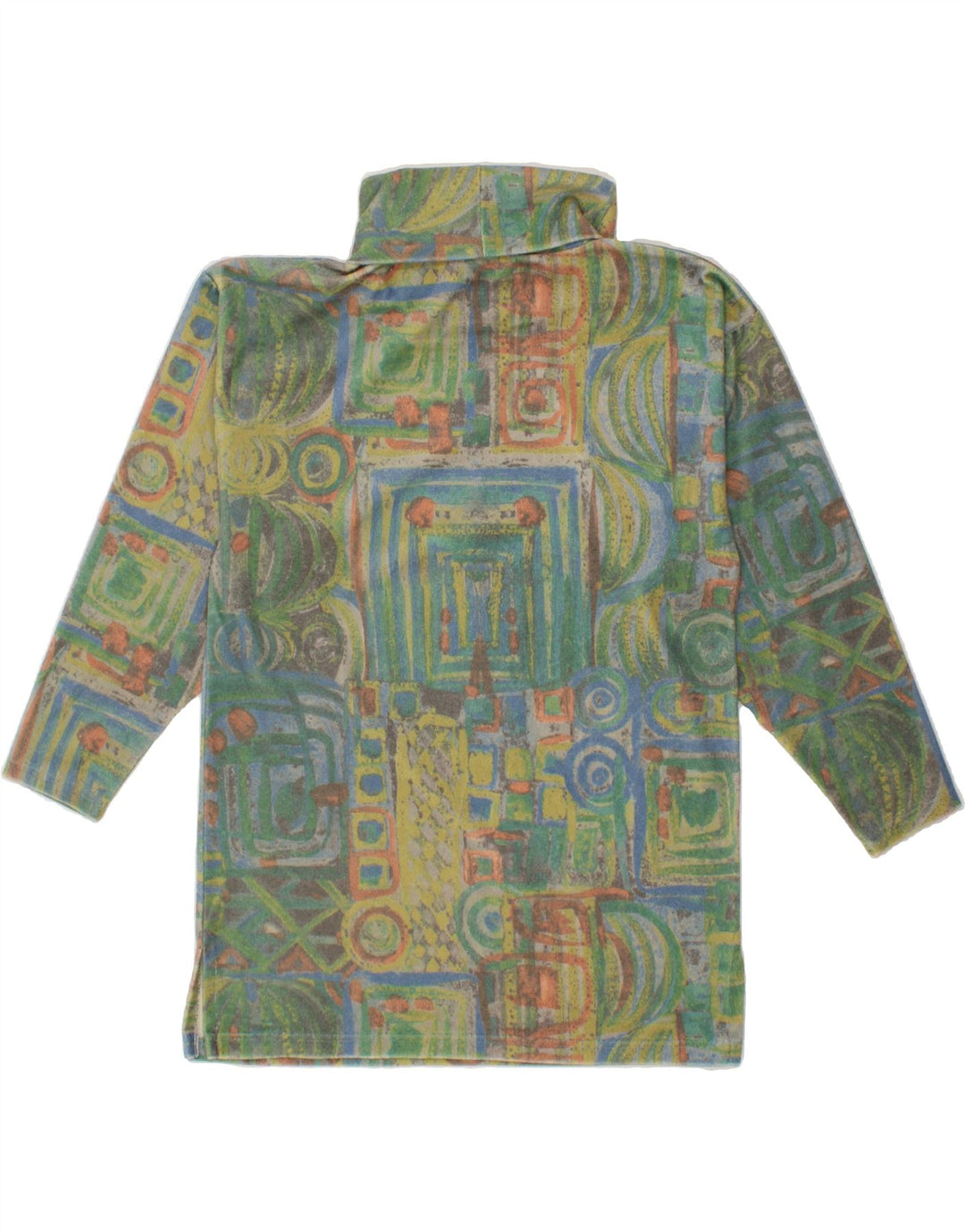 VINTAGE Top feminino oversized manga comprida UE 36 pequeno multicolorido
