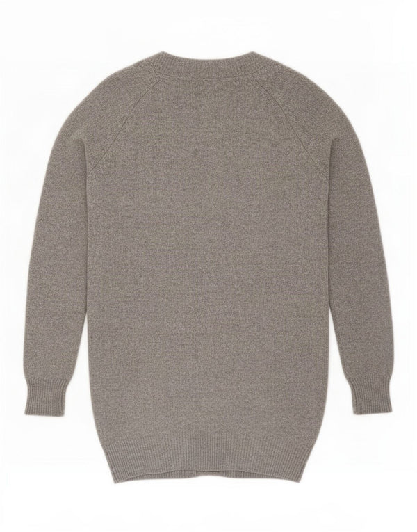 Suéter cardigã feminino Massimo Dutti Reino Unido 16 grande lã cinza