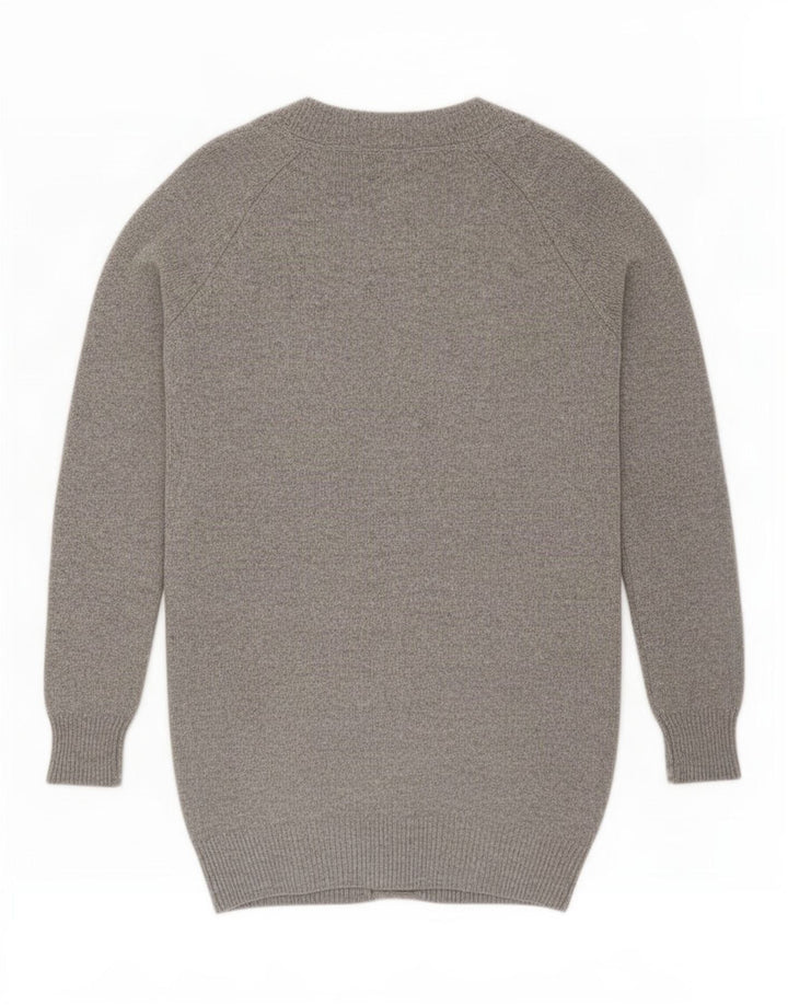 Suéter cardigã feminino Massimo Dutti Reino Unido 16 grande lã cinza