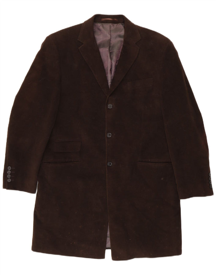 Sobretudo masculino French Connection UK 40 grande algodão marrom