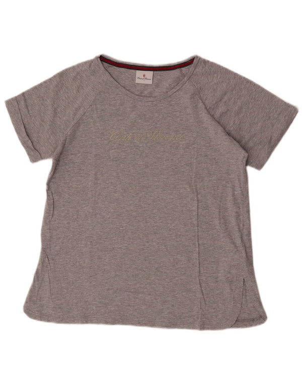 Camiseta feminina gráfica Conte of Florence UK 16 grande algodão cinza