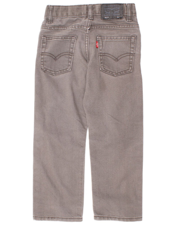 Levi's Boys 511 Distressed Slim Jeans 4-5 Anos W22 L18 Algodão Cinza
