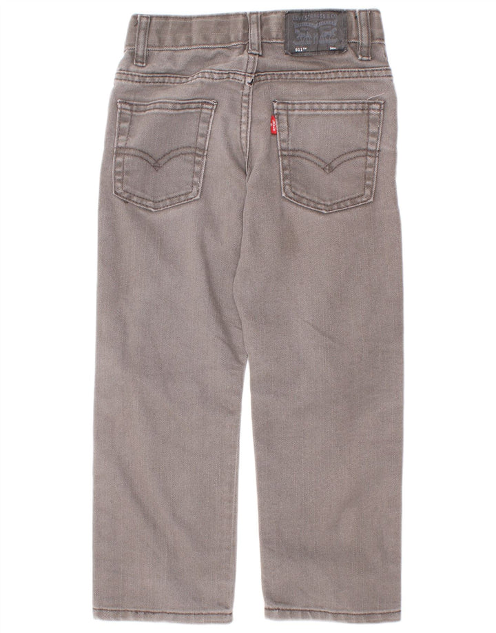 Levi's Boys 511 Distressed Slim Jeans 4-5 Anos W22 L18 Algodão Cinza