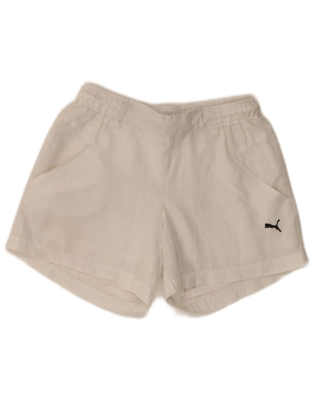 Shorts esportivos femininos PUMA UK 10 pequenos brancos
