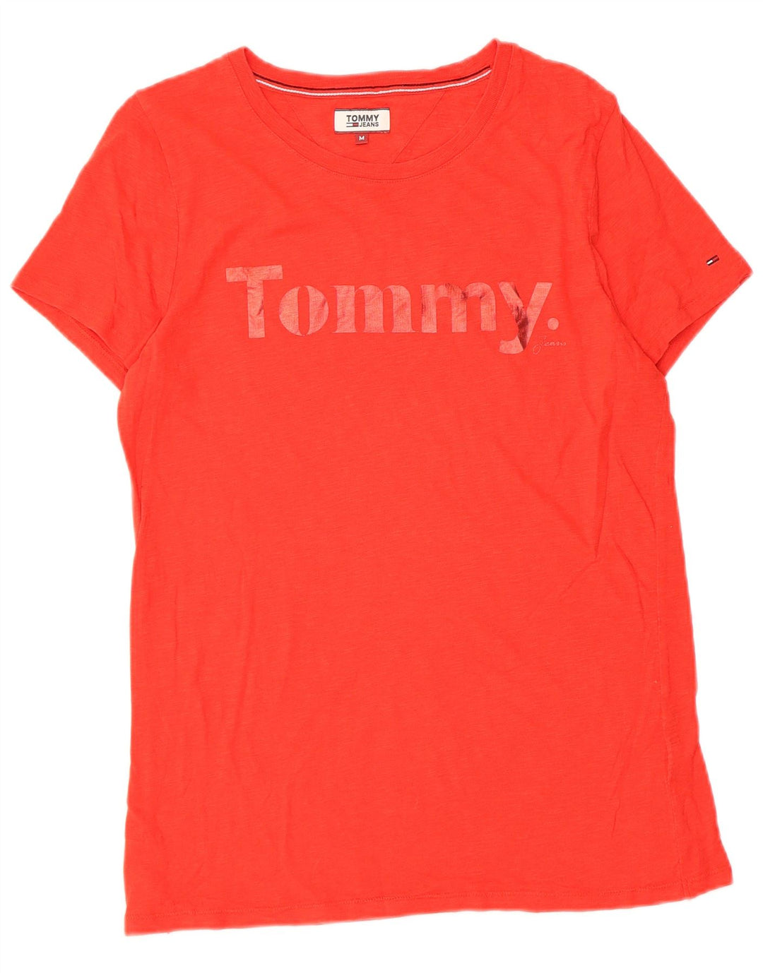 Tommy Hilfiger Camiseta feminina gráfica Top UK 12 Médio Vermelho