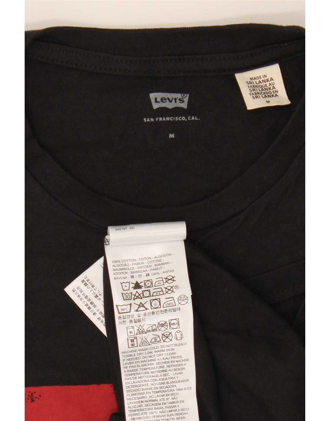 Camiseta gráfica masculina Levi's Top médio algodão preto