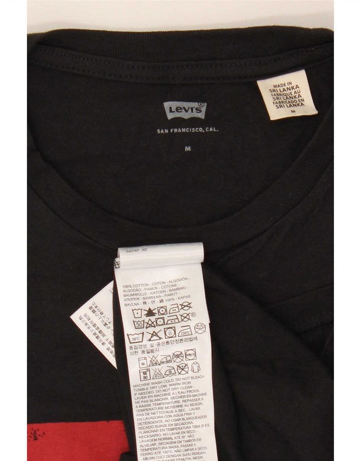 Camiseta gráfica masculina Levi's Top médio algodão preto