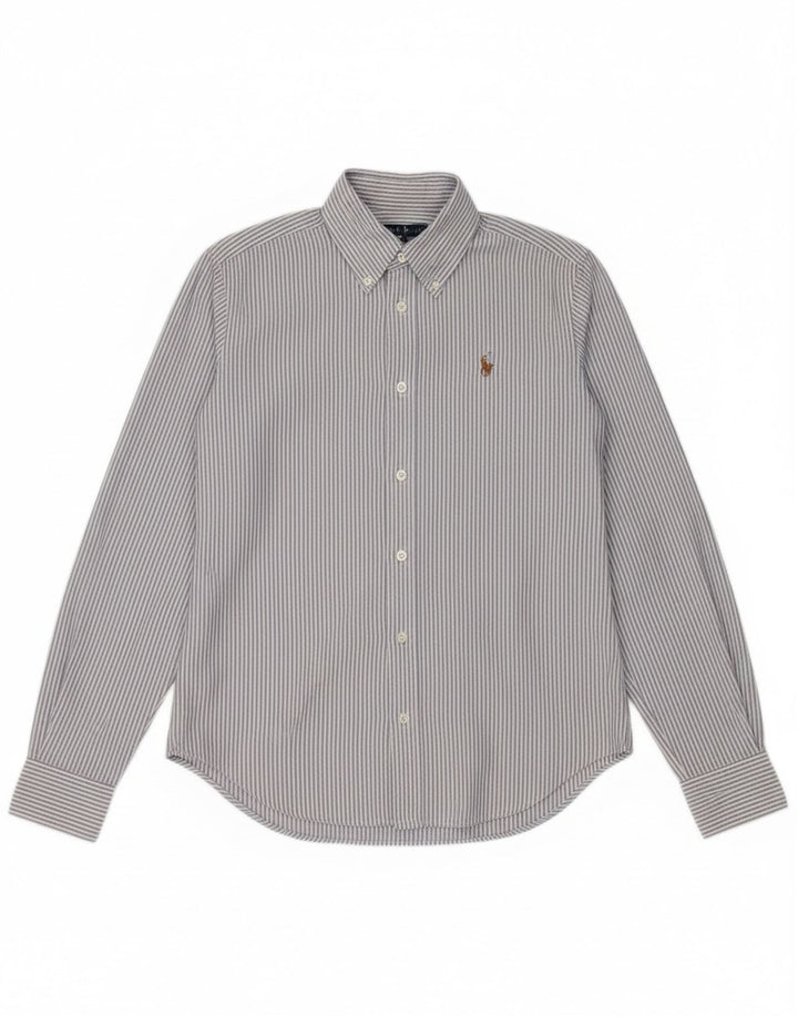 Camisa feminina Ralph Lauren EUA 4 algodão listrado azul pequeno