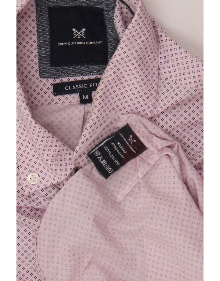 Camisa masculina clássica de ajuste da Crew Clothing algodão manchado rosa médio