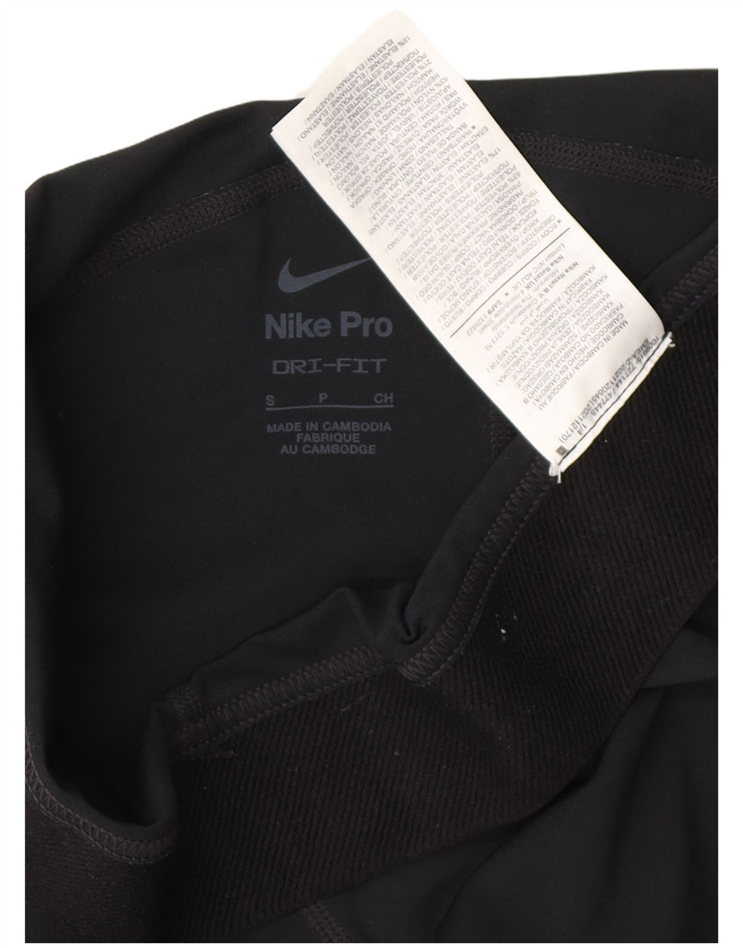 NIKE Womens Dri Fit Graphic Sport Shorts Reino Unido 10 Pequeno Poliéster Preto