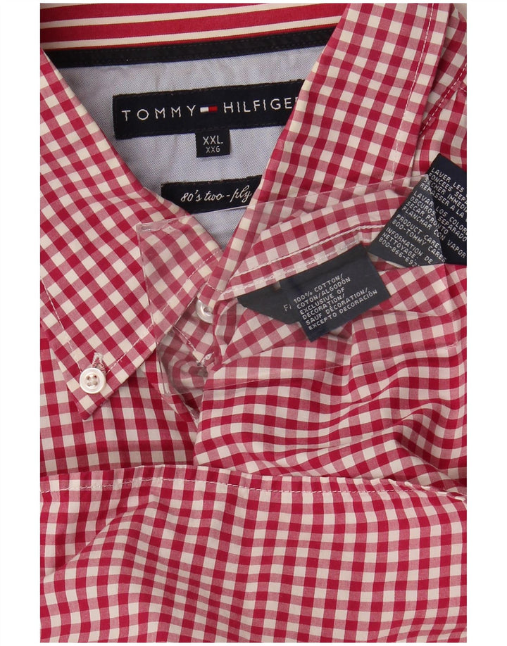 Camisa masculina Tommy Hilfiger 2XL algodão guingão vermelho