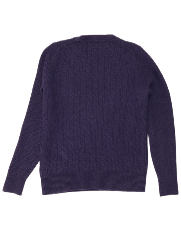 Suéter feminino Tommy Hilfiger com gola redonda, tamanho UK 14, grande, azul marinho, lã
