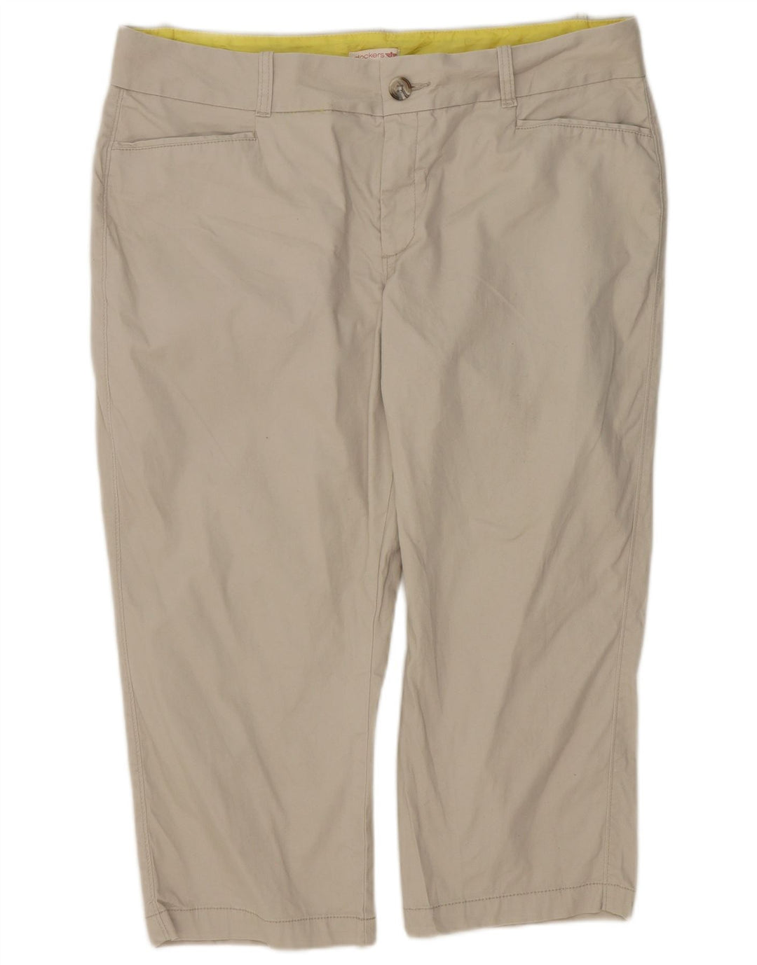 Calça capri feminina DOCKERS reta US 16 2XL W38 L22 algodão bege