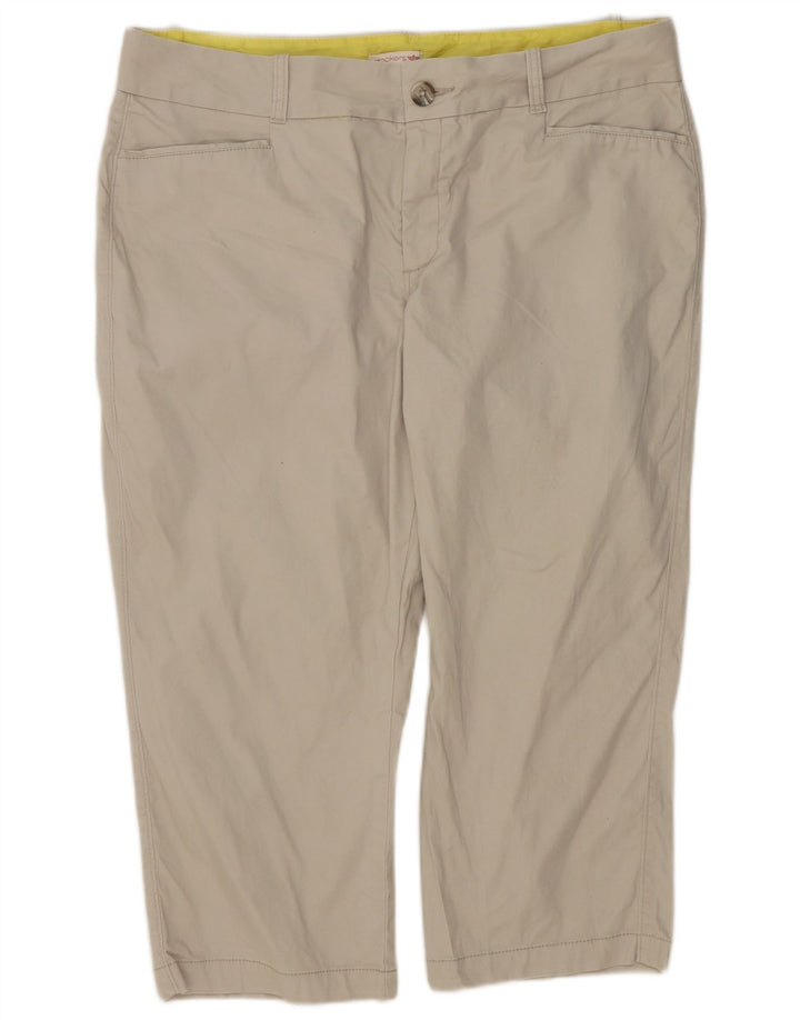 Calça capri feminina DOCKERS reta US 16 2XL W38 L22 algodão bege