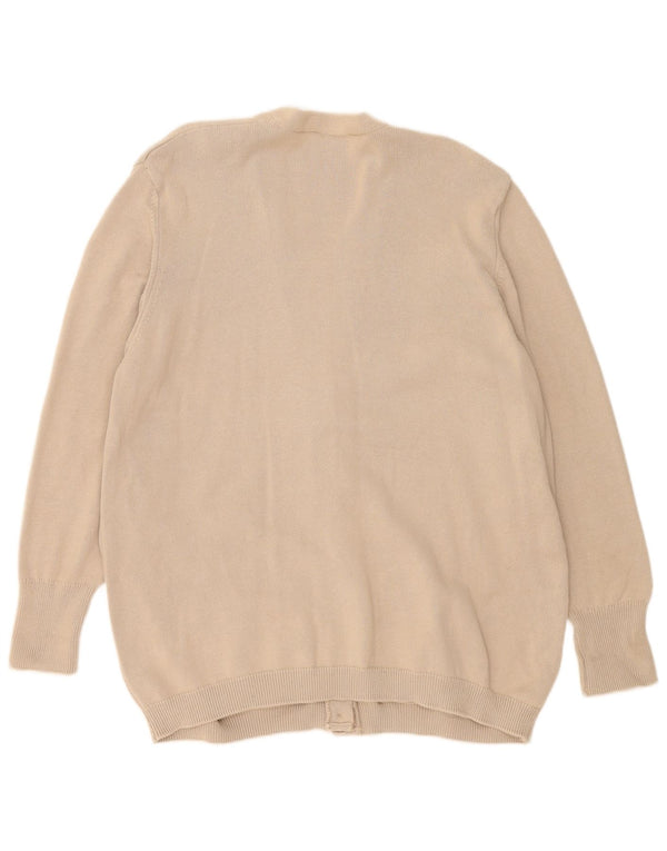 Suéter Marks & Spencer feminino St. Michael Cardigan Reino Unido 20 2XL algodão bege