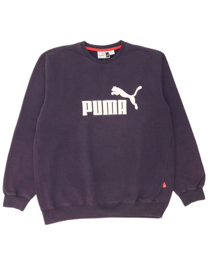 Puma moletom gráfico masculino jumper grande azul marinho