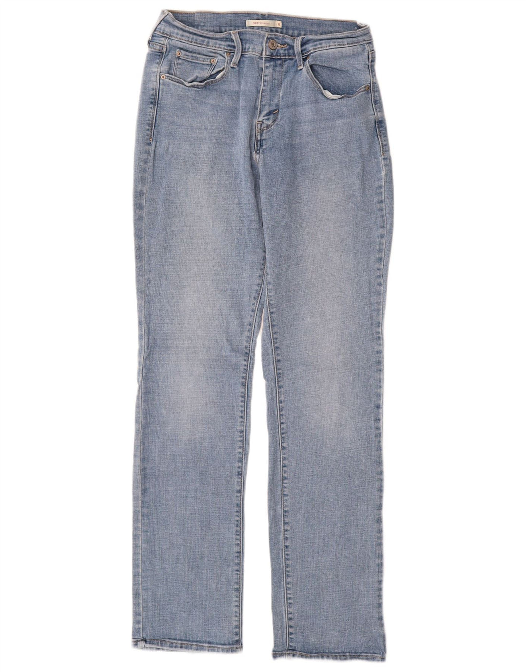 Levi's feminino 505 jeans retos US 8 médio W29 L32 algodão azul