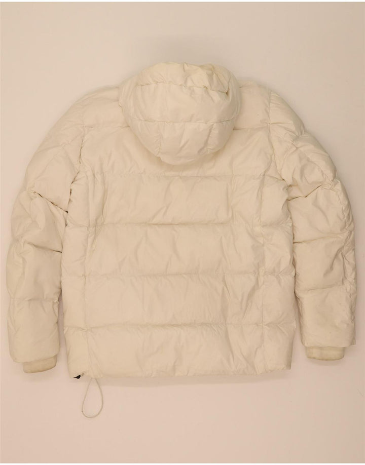 Jaqueta acolchoada masculina Woolrich com capuz Anorak UK 40 grande branca