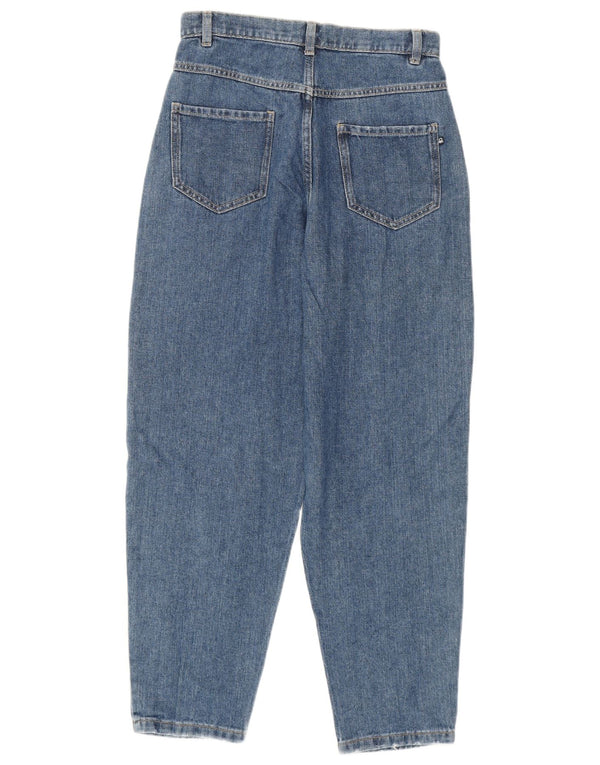 Benetton Meninas Jeans Soltos De Cintura Alta 13-14 Anos 3XL W28 L27 Azul Algodão