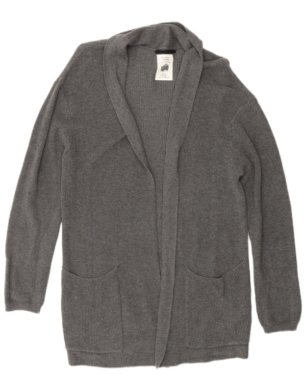 Suéter Zara Girls Loose Fit Open Cardigan 9-10 Anos Algodão Cinza