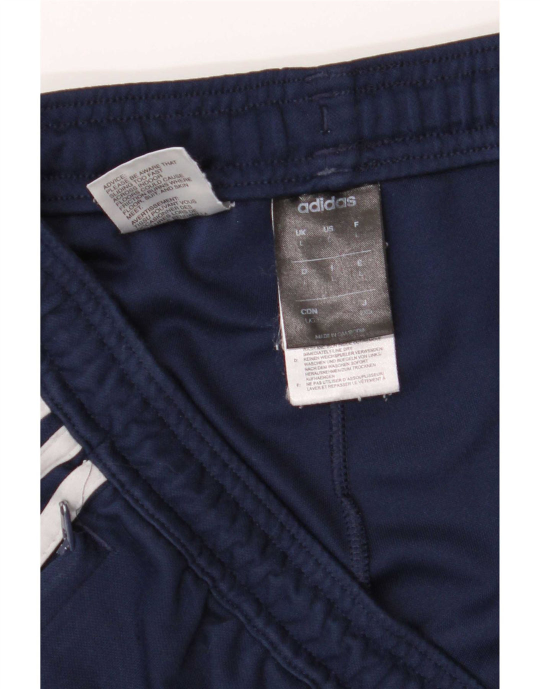 Calça de treino masculina Adidas grande poliéster azul marinho