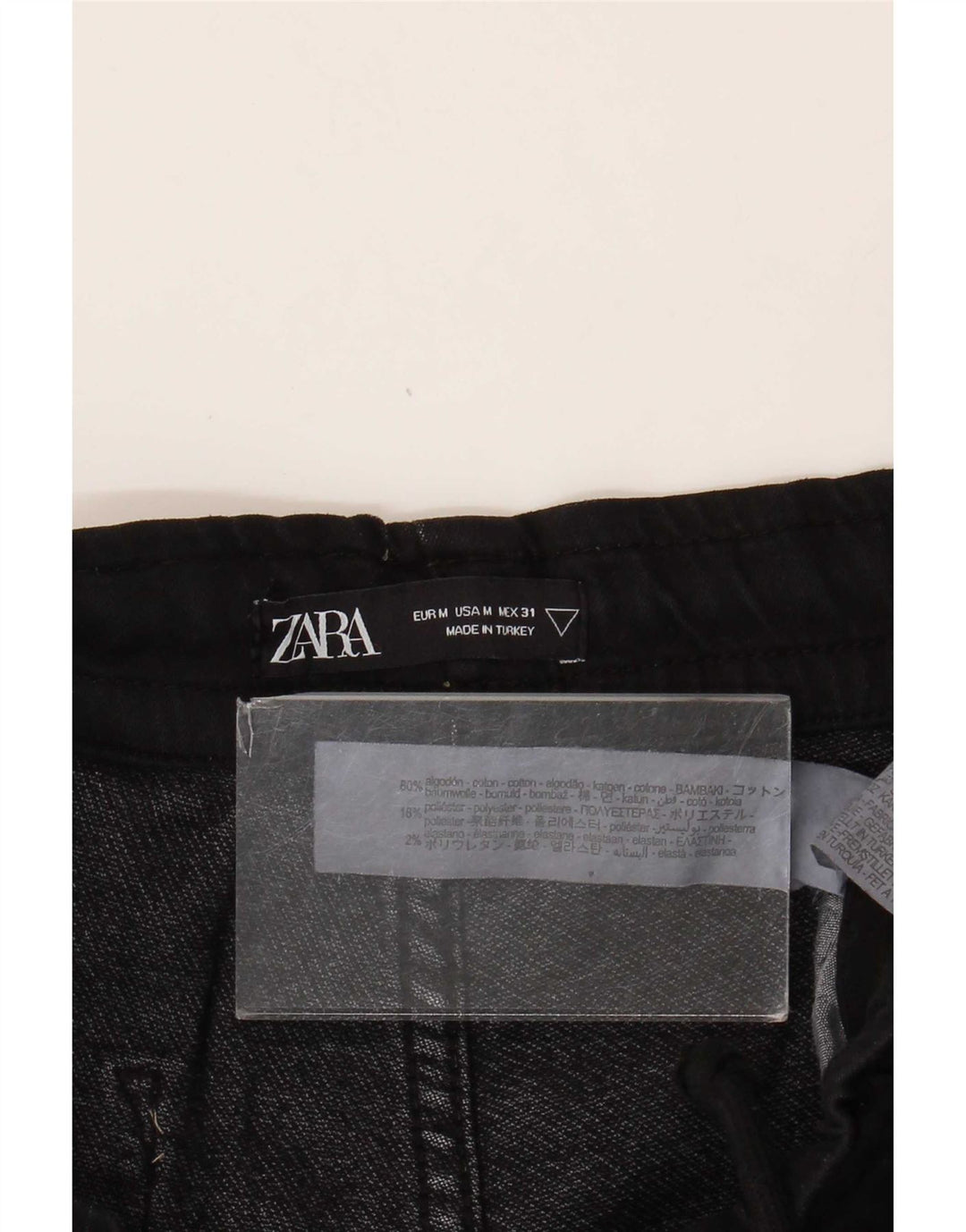 Zara Calça de treino masculina Joggers médio preto algodão