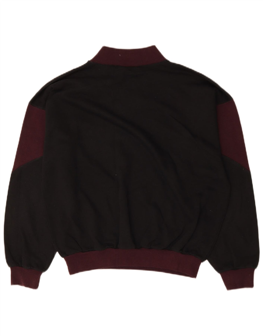 Moletom masculino vintage Jumper médio preto colorblock algodão