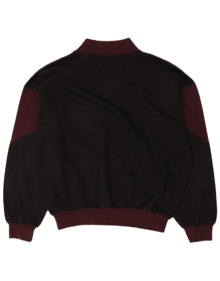 Moletom masculino vintage Jumper médio preto colorblock algodão