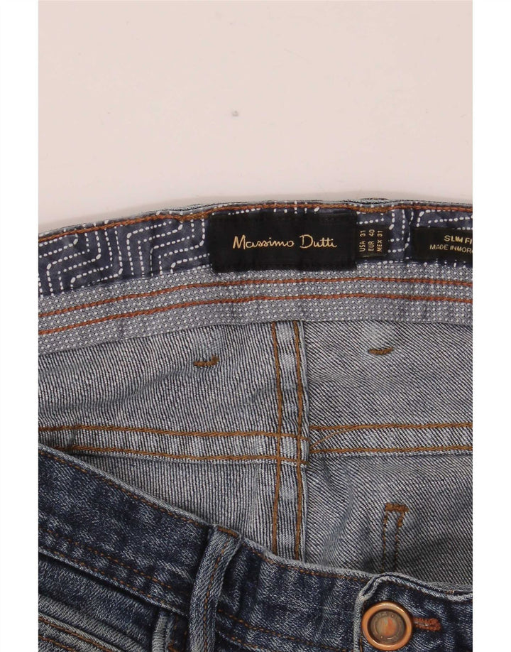 Jeans Slim Masculino Massimo Dutti EU 40 Médio W32 L34 Azul