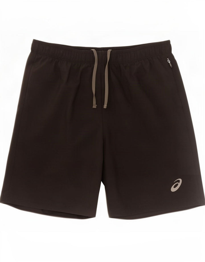 Shorts esportivos masculinos Asics médio preto poliéster
