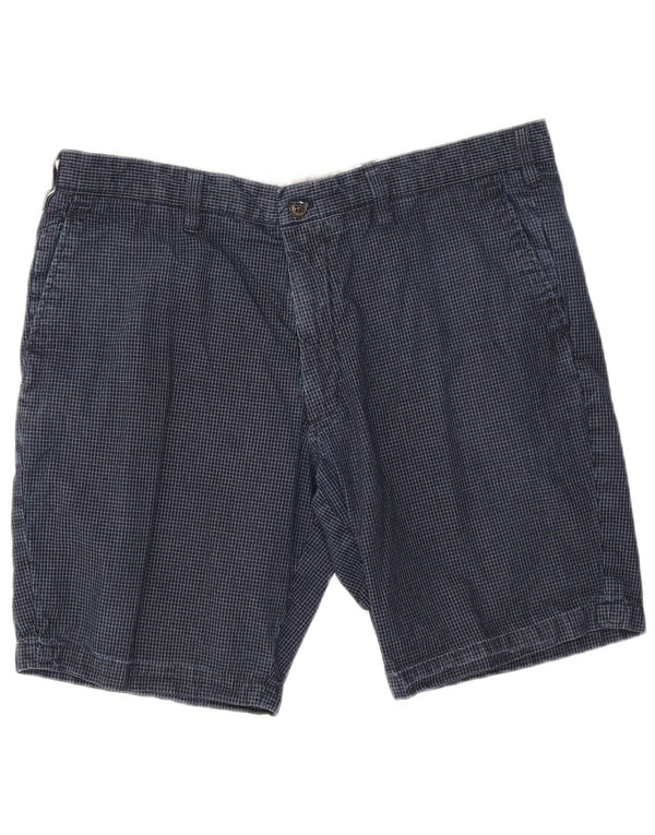 Shorts chino masculino Marks & Spencer W38 XL azul marinho xadrez algodão