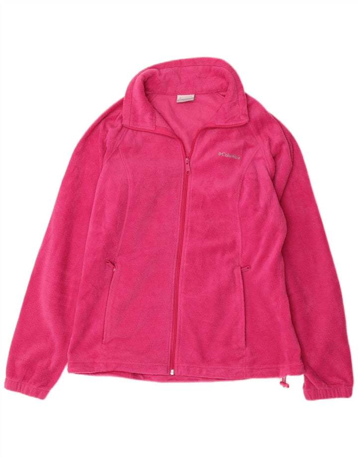 Jaqueta de lã feminina COLUMBIA UK 16 grande poliéster rosa