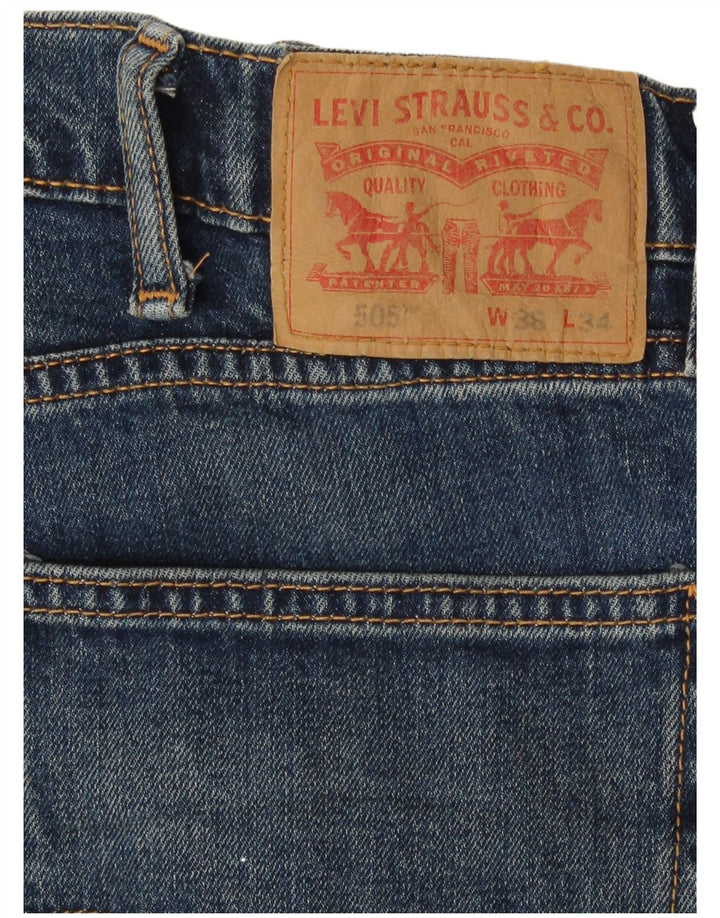 Levi's Masculino 505 Straight Jeans W38 L34 Azul Algodão