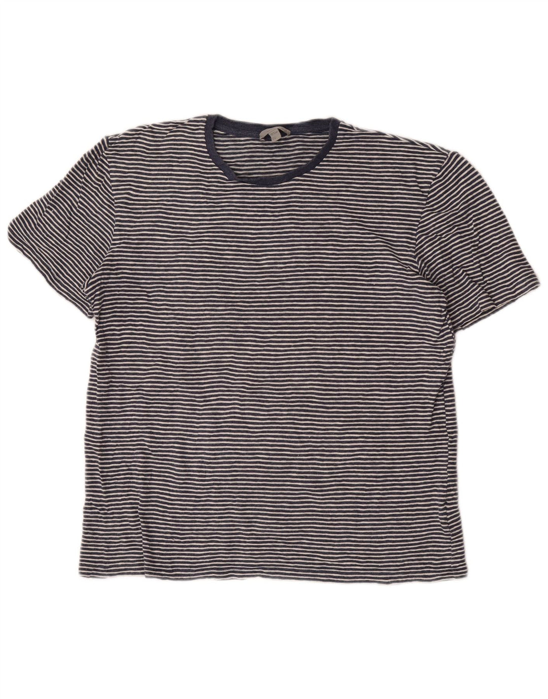 Cos Camiseta Masculina Top Médio Algodão Listrado Azul