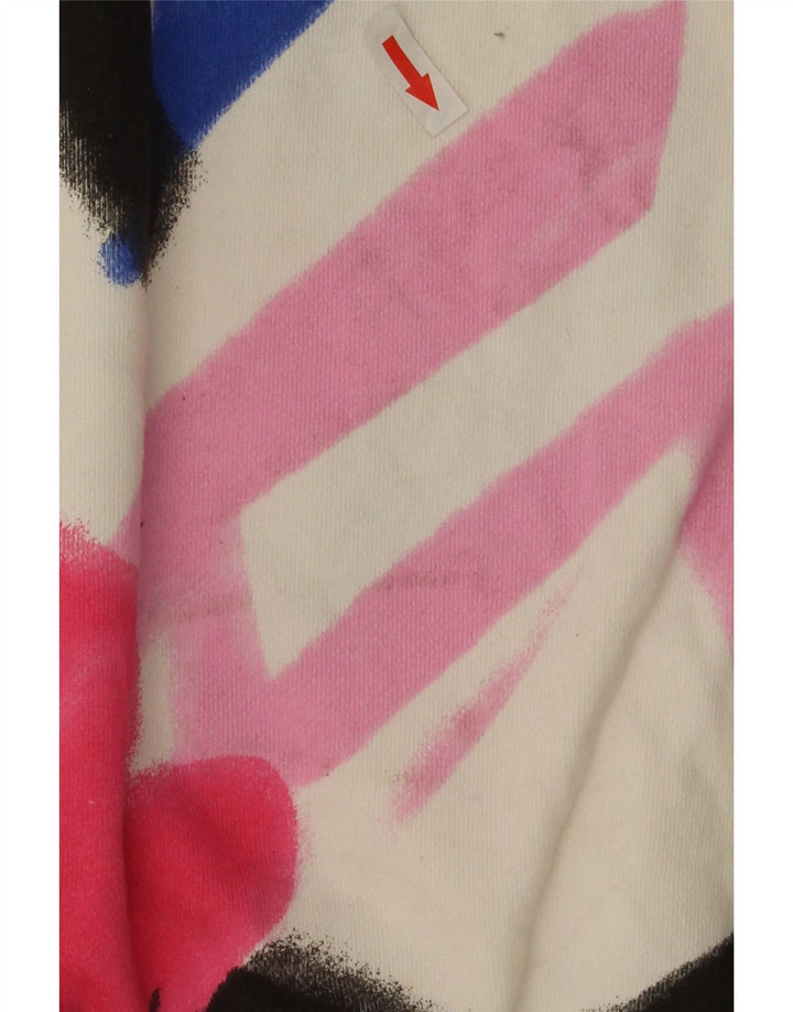 Zara moletom feminino gráfico oversized jumper Reino Unido 14 médio branco floral