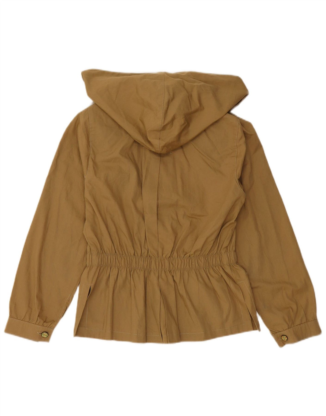 Jaqueta blazer feminina VINTAGE com capuz de 4 botões tamanho 6 2XS algodão marrom