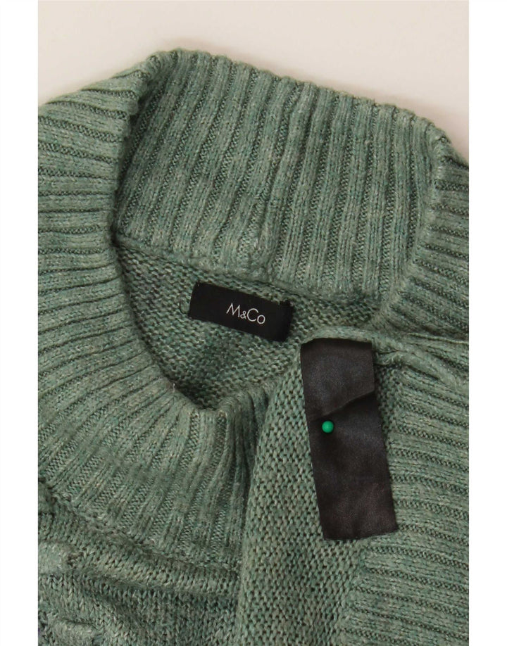 M&Co Suéter feminino oversized com gola de tartaruga Reino Unido 10 pequeno verde