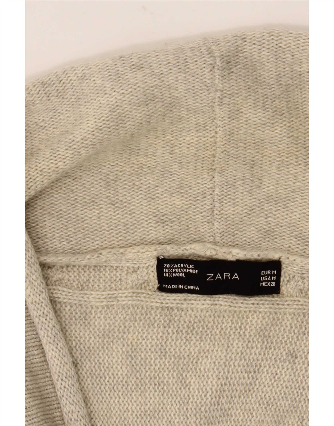Bolero Jumper feminino Zara UK 12 cinza médio manchado