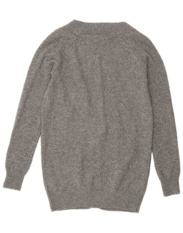 Suéter cardigã feminino MASSIMO DUTTI UK 8 pequeno lã cinza