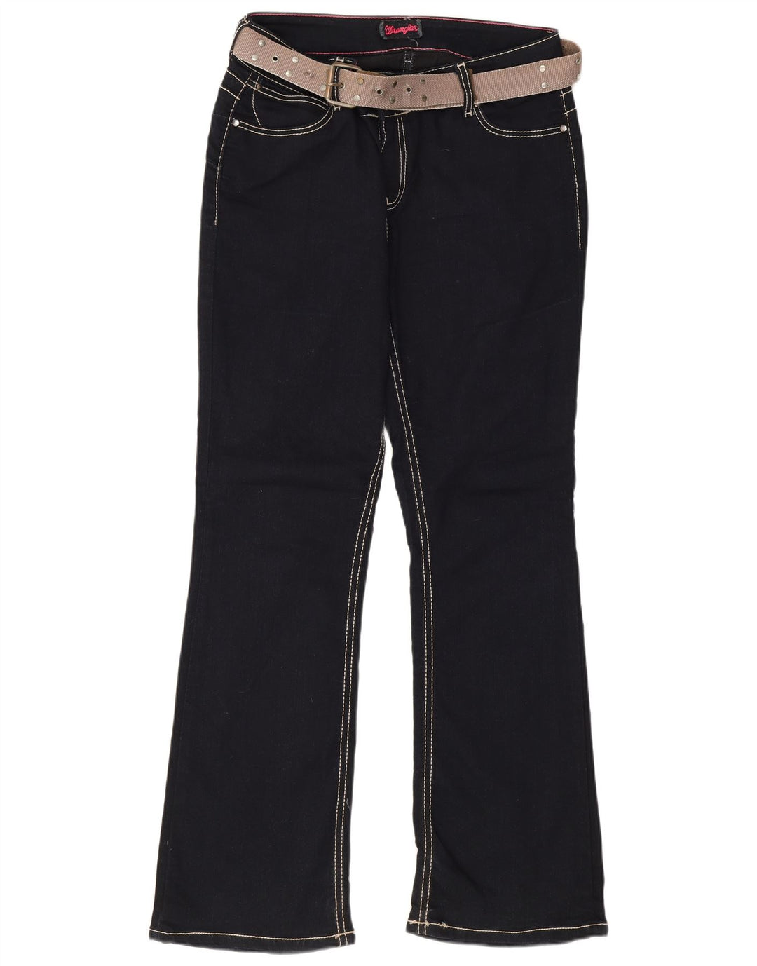 Wrangler feminino bootcut jeans W32 L31 azul marinho algodão