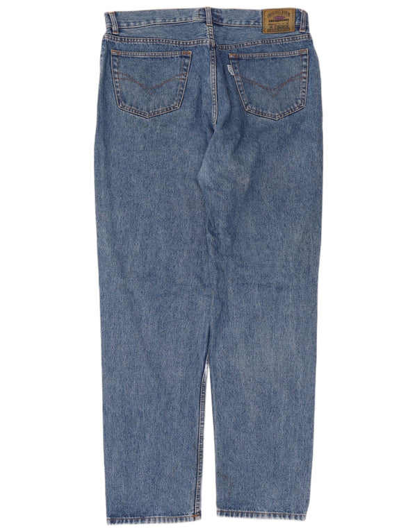 Jeans retos masculinos vintage W38 L34 algodão azul