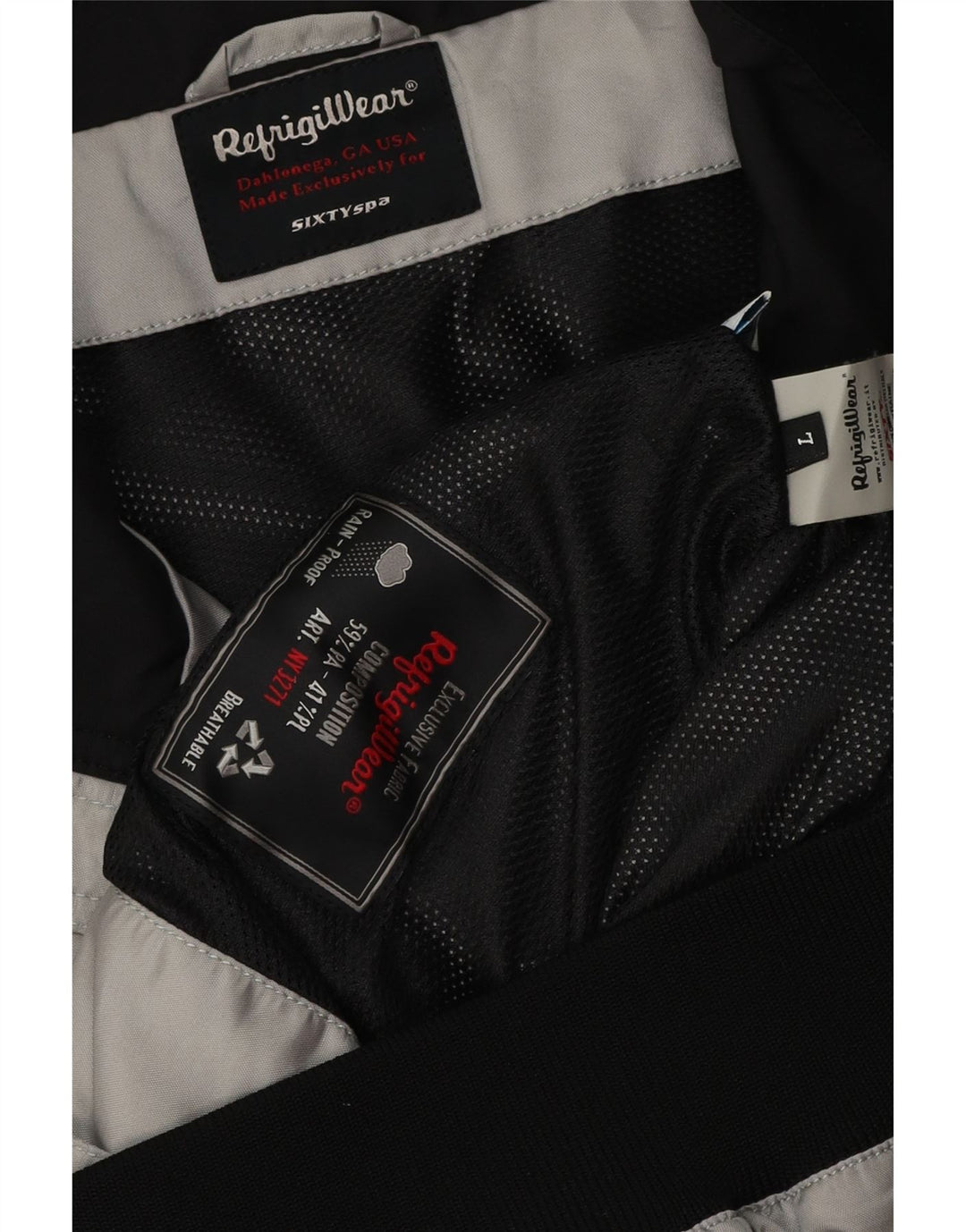 Jaqueta de chuva masculina Refrigiwear UK 40 poliéster cinza grande