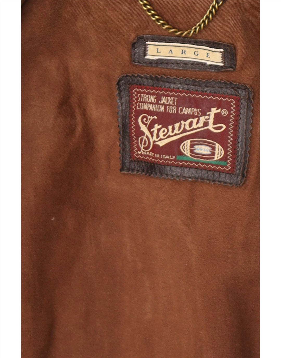 Jaqueta de couro masculina Stewart UK 40 grande marrom