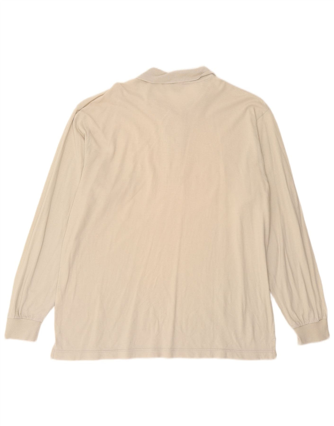 SERGIO TACCHINI Camisa polo masculina de manga comprida IT 52 grande algodão branco