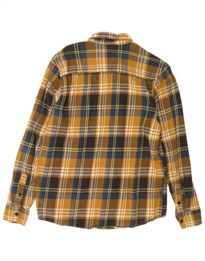 Camisa masculina de flanela de ajuste moderno da Volcom, grande algodão xadrez multicolorido