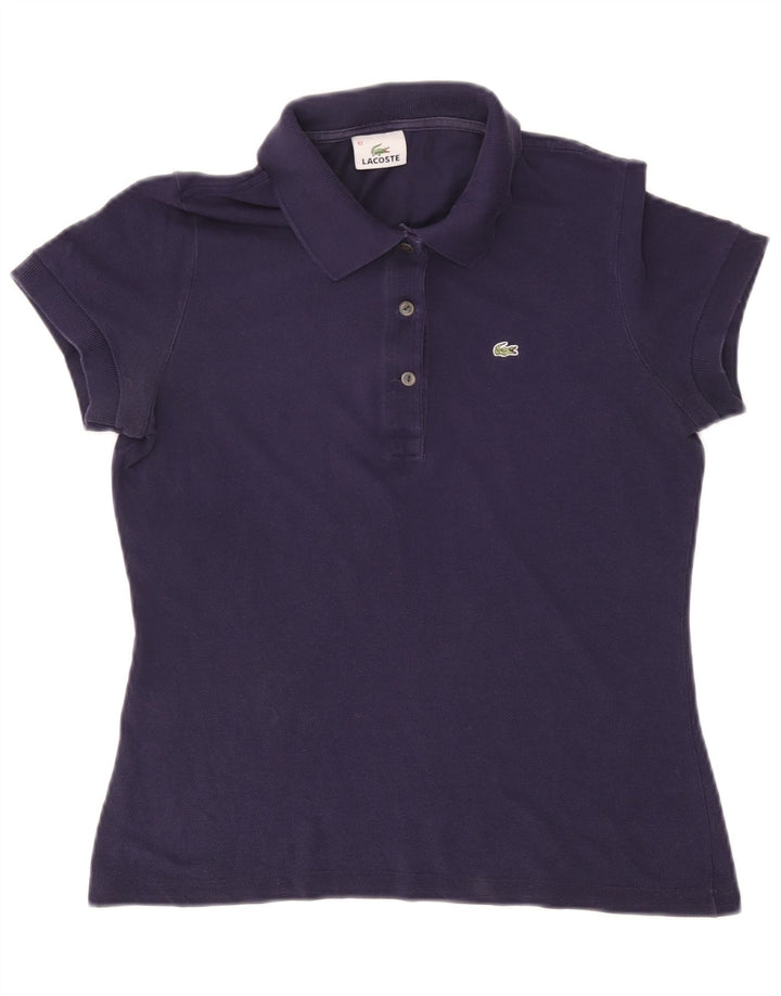 Camisa polo feminina Lacoste tamanho 42 grande algodão azul marinho